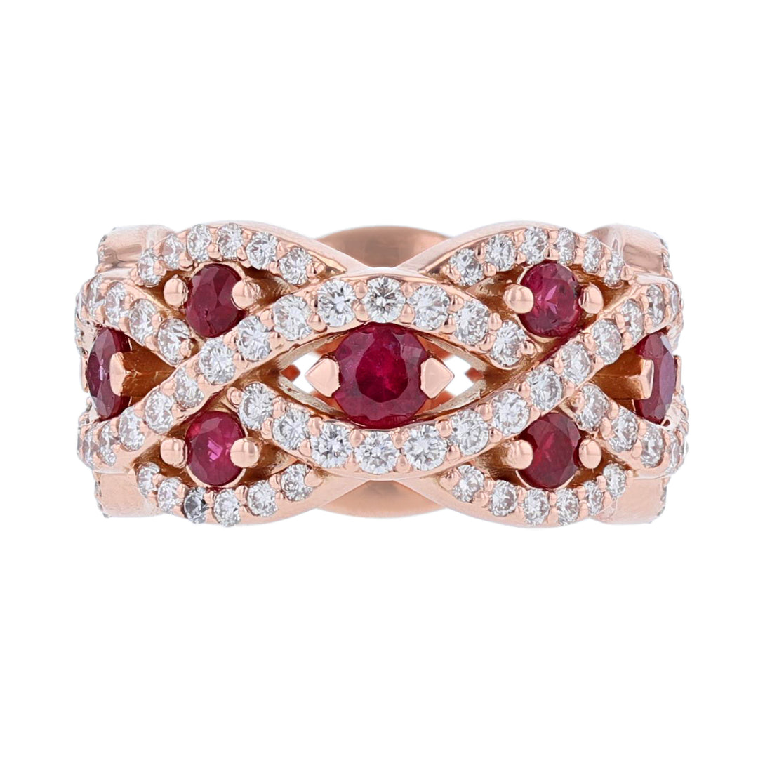 Eternity Right Hand Ring, Ruby and Diamond - Nazarelle