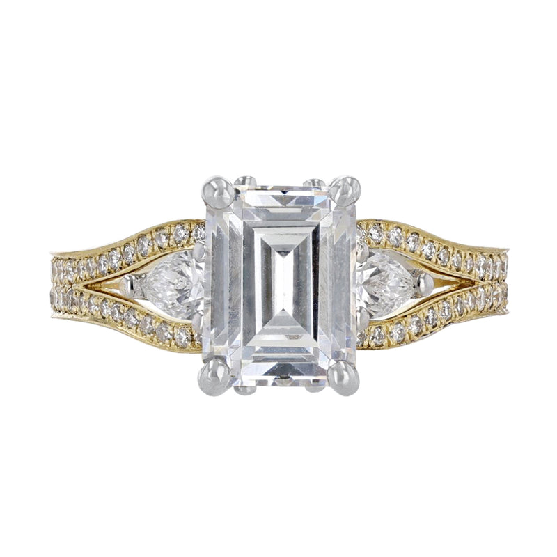 18K Yellow Gold Split Shank Engagement Ring, 1.20ct. - Nazarelle