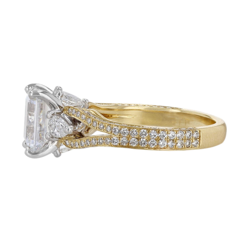18K Yellow Gold Split Shank Engagement Ring, 1.20ct. - Nazarelle