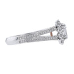 Cushion Shape Split Shank Diamond Ring, 0.96ct. - Nazarelle