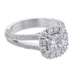 Cushion Shape Split Shank Diamond Ring, 0.96ct. - Nazarelle