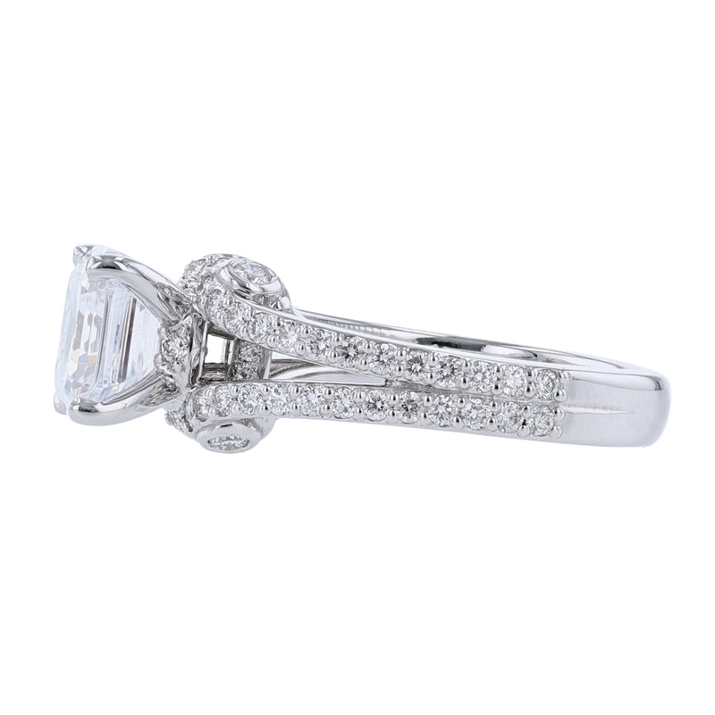 14K Diamond Accented Split Shank Ring - Nazarelle