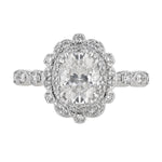 Double Halo Alternating Bezel Diamond Ring - Nazarelle