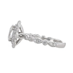 Double Halo Alternating Bezel Diamond Ring - Nazarelle