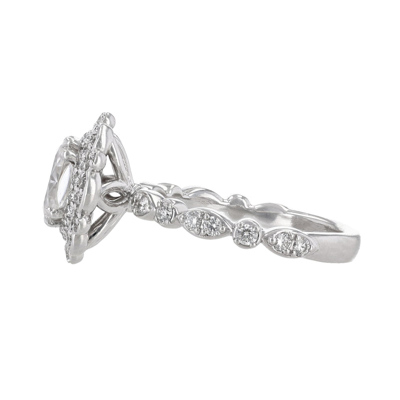 Double Halo Alternating Bezel Diamond Ring - Nazarelle