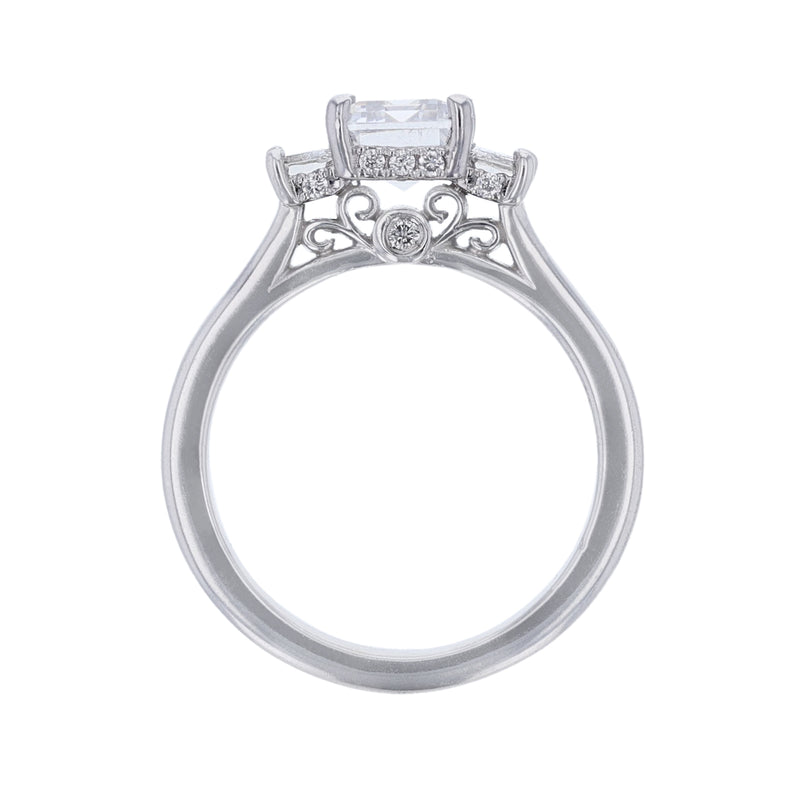 Three Stone Emerald Cut Setting - Nazarelle