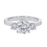 Three Stone Round Diamond Engagement Ring - Nazarelle