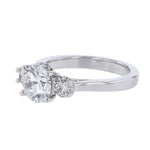 Three Stone Round Diamond Engagement Ring - Nazarelle