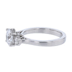 Three Stone Round Diamond Engagement Ring - Nazarelle