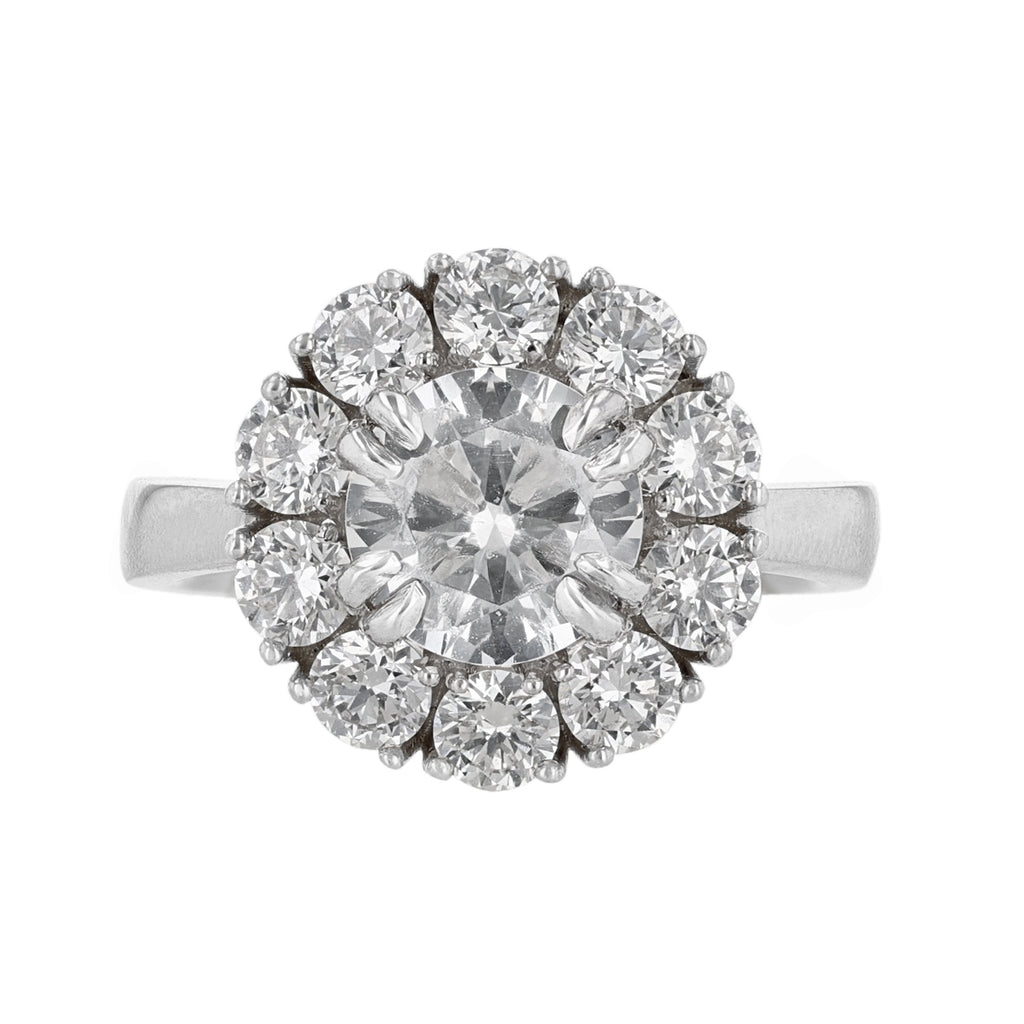 Solitaire Round Diamond Halo Ring, 0.92ct. - Nazarelle