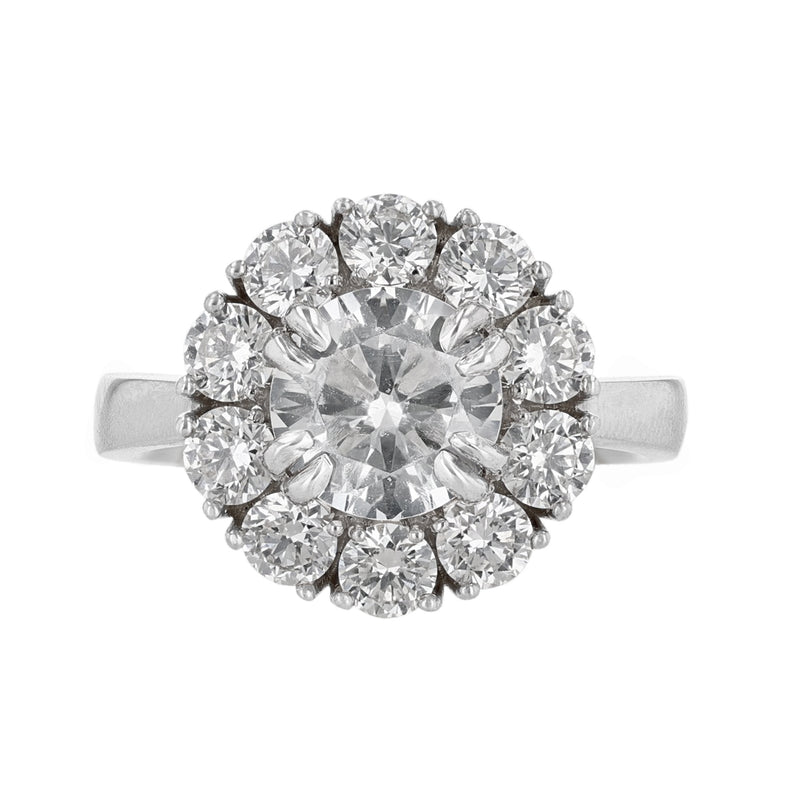 Solitaire Round Diamond Halo Ring, 0.92ct. - Nazarelle
