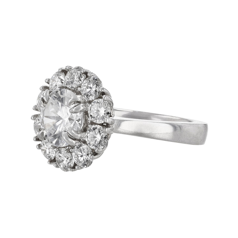 Solitaire Round Diamond Halo Ring, 0.92ct. - Nazarelle