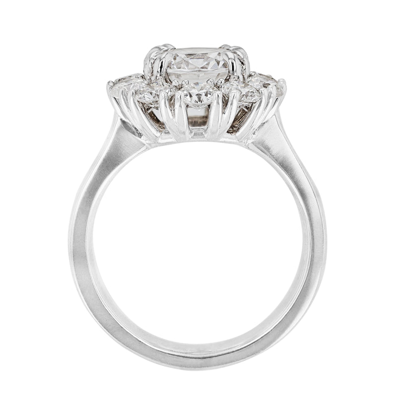 Solitaire Round Diamond Halo Ring, 0.92ct. - Nazarelle