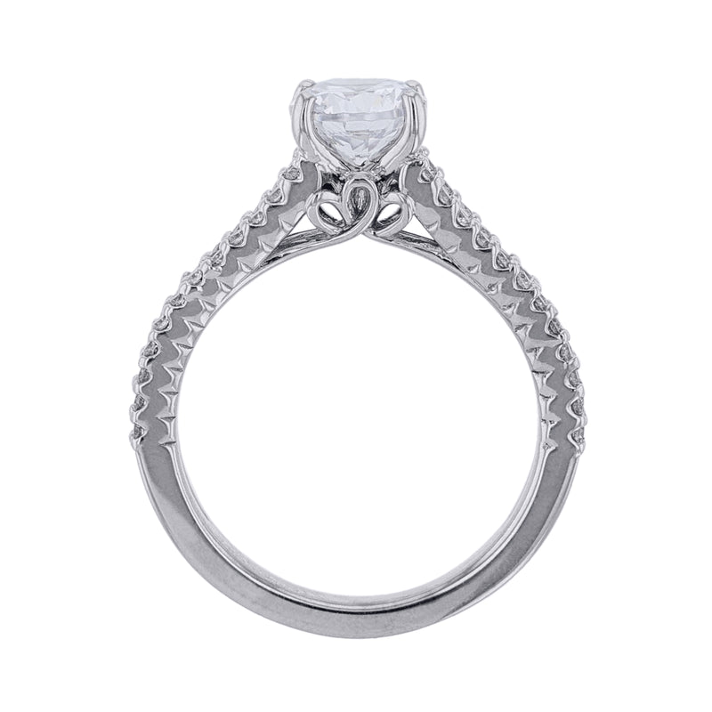 14K White Gold Diamond Accented Thin Split Shank Ring - Nazarelle