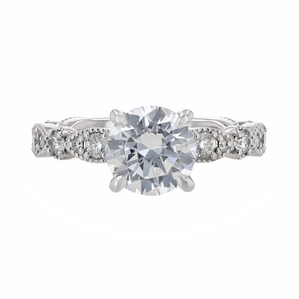 Milgrain Alternating Bezel Diamond Ring, 0.58ct. - Nazarelle