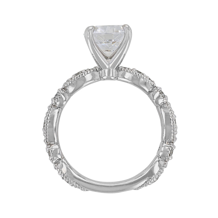 Milgrain Alternating Bezel Diamond Ring, 0.58ct. - Nazarelle