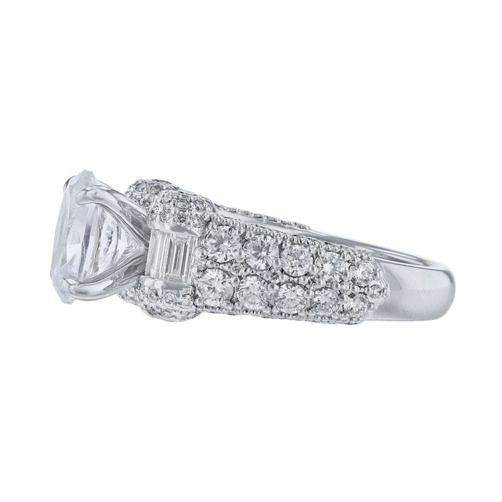 14K White Gold Cylinder Diamond Ring - Nazarelle