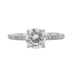 Solitaire Under Halo Diamond Ring, 0.39ct. - Nazarelle