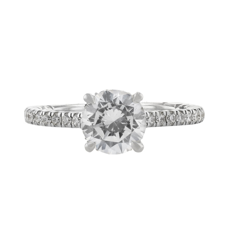 Solitaire Under Halo Diamond Ring, 0.39ct. - Nazarelle