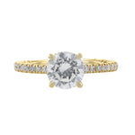 Solitaire Under Halo Diamond Ring, 0.39ct. - Nazarelle