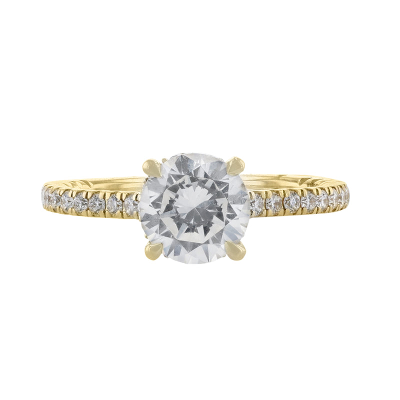 Solitaire Under Halo Diamond Ring, 0.39ct. - Nazarelle
