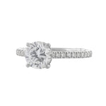 Solitaire Under Halo Diamond Ring, 0.39ct. - Nazarelle