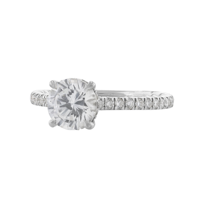 Solitaire Under Halo Diamond Ring, 0.39ct. - Nazarelle