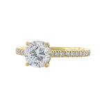 Solitaire Under Halo Diamond Ring, 0.39ct. - Nazarelle