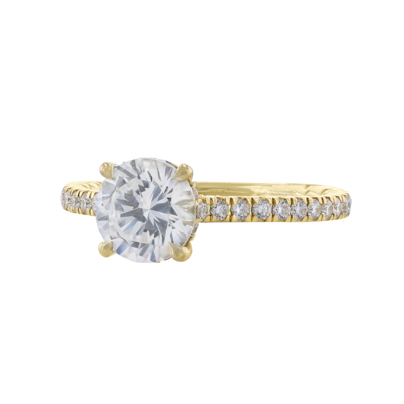 Solitaire Under Halo Diamond Ring, 0.39ct. - Nazarelle