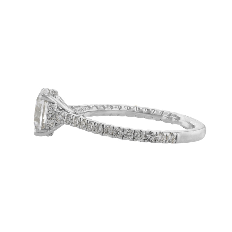 Solitaire Under Halo Diamond Ring, 0.39ct. - Nazarelle