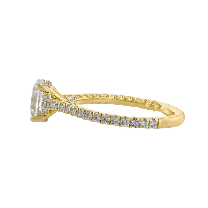 Solitaire Under Halo Diamond Ring, 0.39ct. - Nazarelle