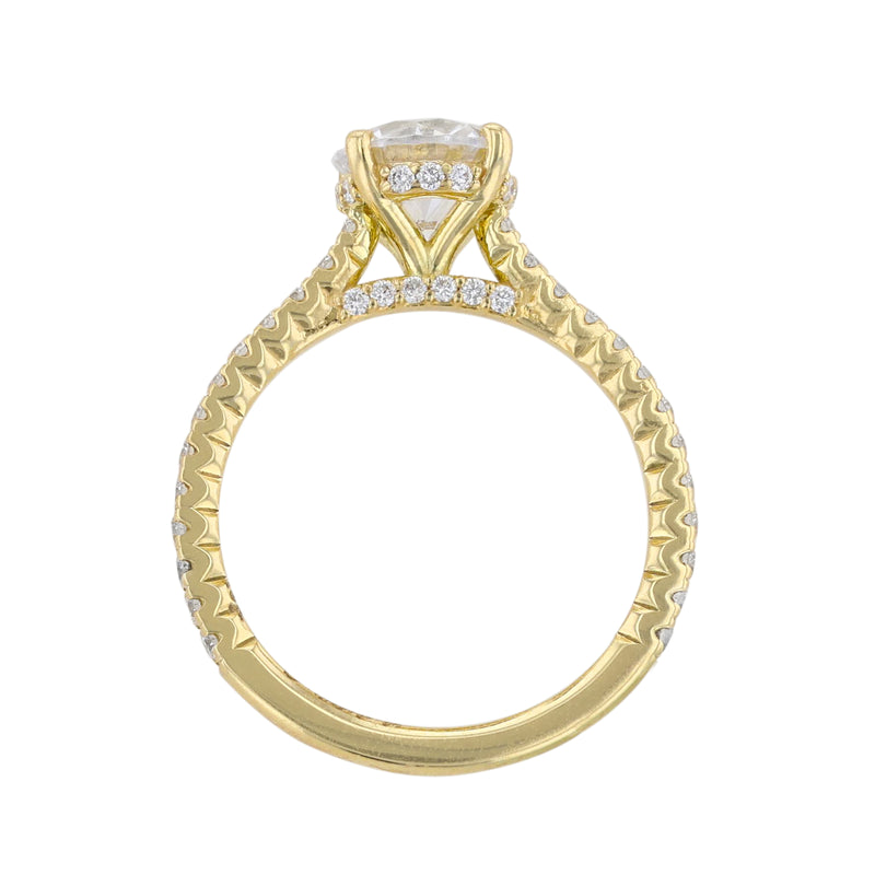 Solitaire Under Halo Diamond Ring, 0.39ct. - Nazarelle