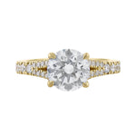 Solitaire Split Bezel Accent Diamond Ring, 0.50ct. - Nazarelle