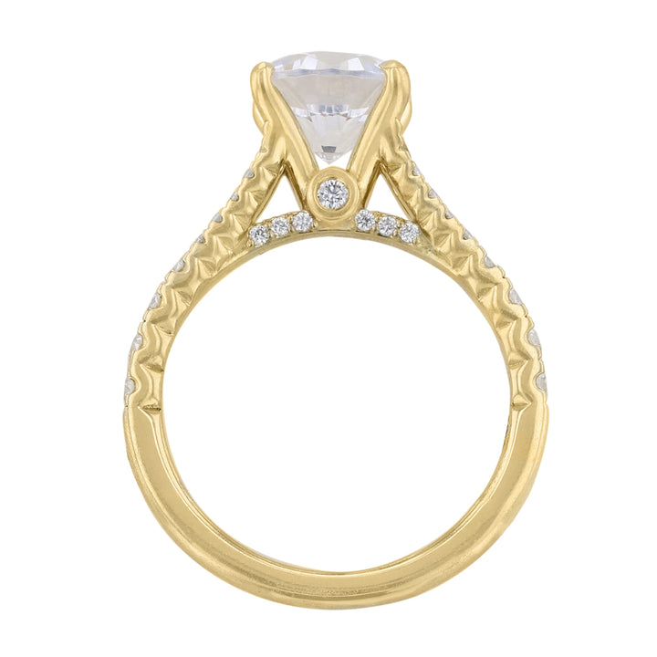 Solitaire Split Bezel Accent Diamond Ring, 0.50ct. - Nazarelle