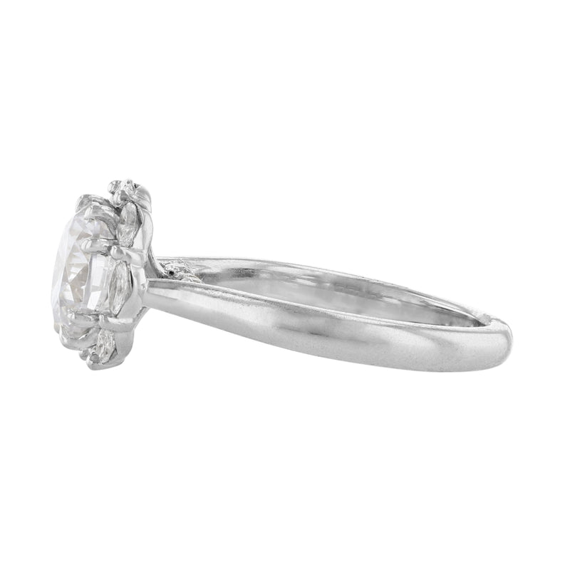 Marquise Diamond Round Halo Ring, 0.42ct. - Nazarelle