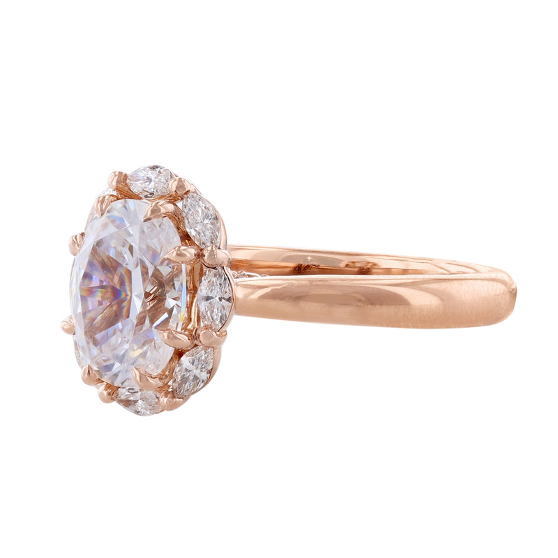 Marquise Diamond Oval Halo Ring, 1.43ct. - Nazarelle