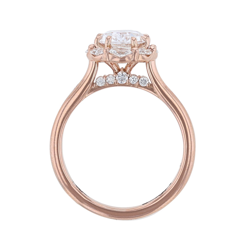 Marquise Diamond Oval Halo Ring, 1.43ct. - Nazarelle