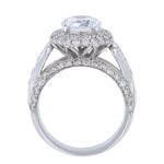 18K White Gold Round Diamond Engagement Ring - Nazarelle