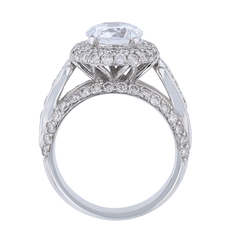 18K White Gold Round Diamond Engagement Ring - Nazarelle