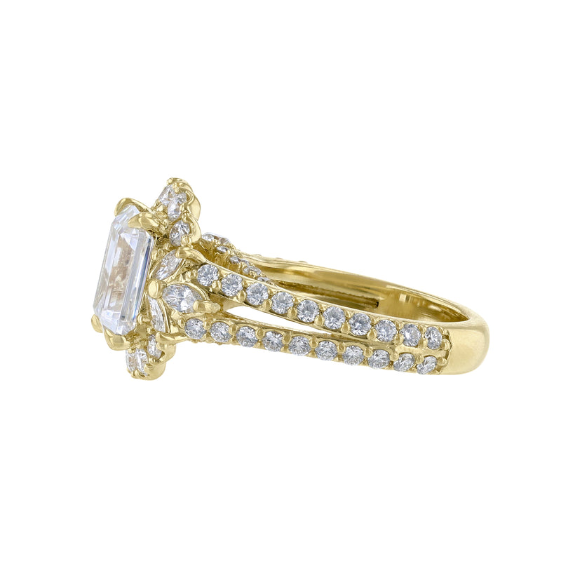 18K White Gold Marquise and Round Cut Engagement Ring, 1.50ct. - Nazarelle