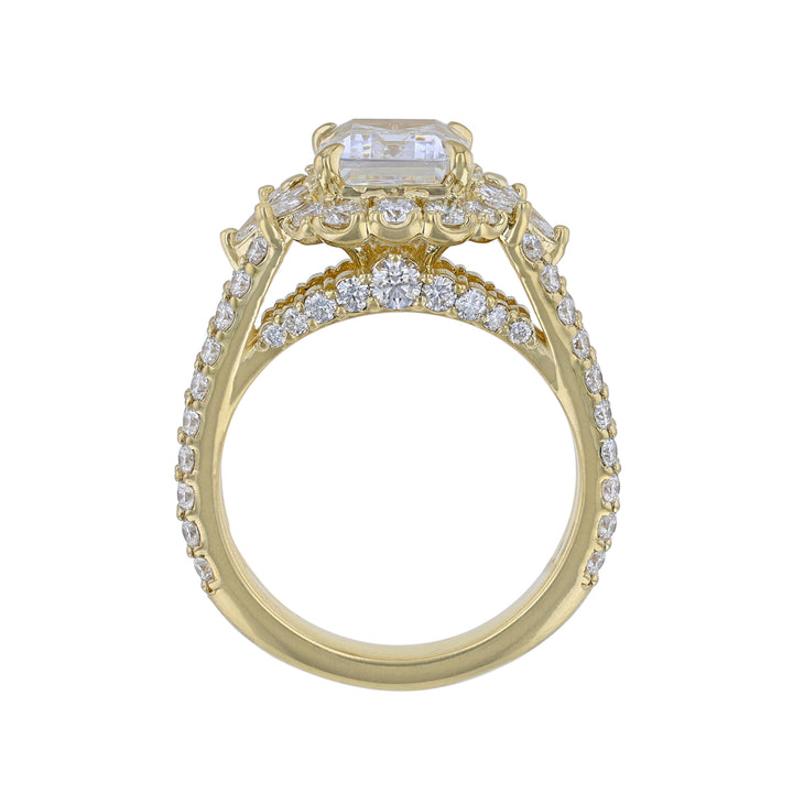 18K White Gold Marquise and Round Cut Engagement Ring, 1.50ct. - Nazarelle