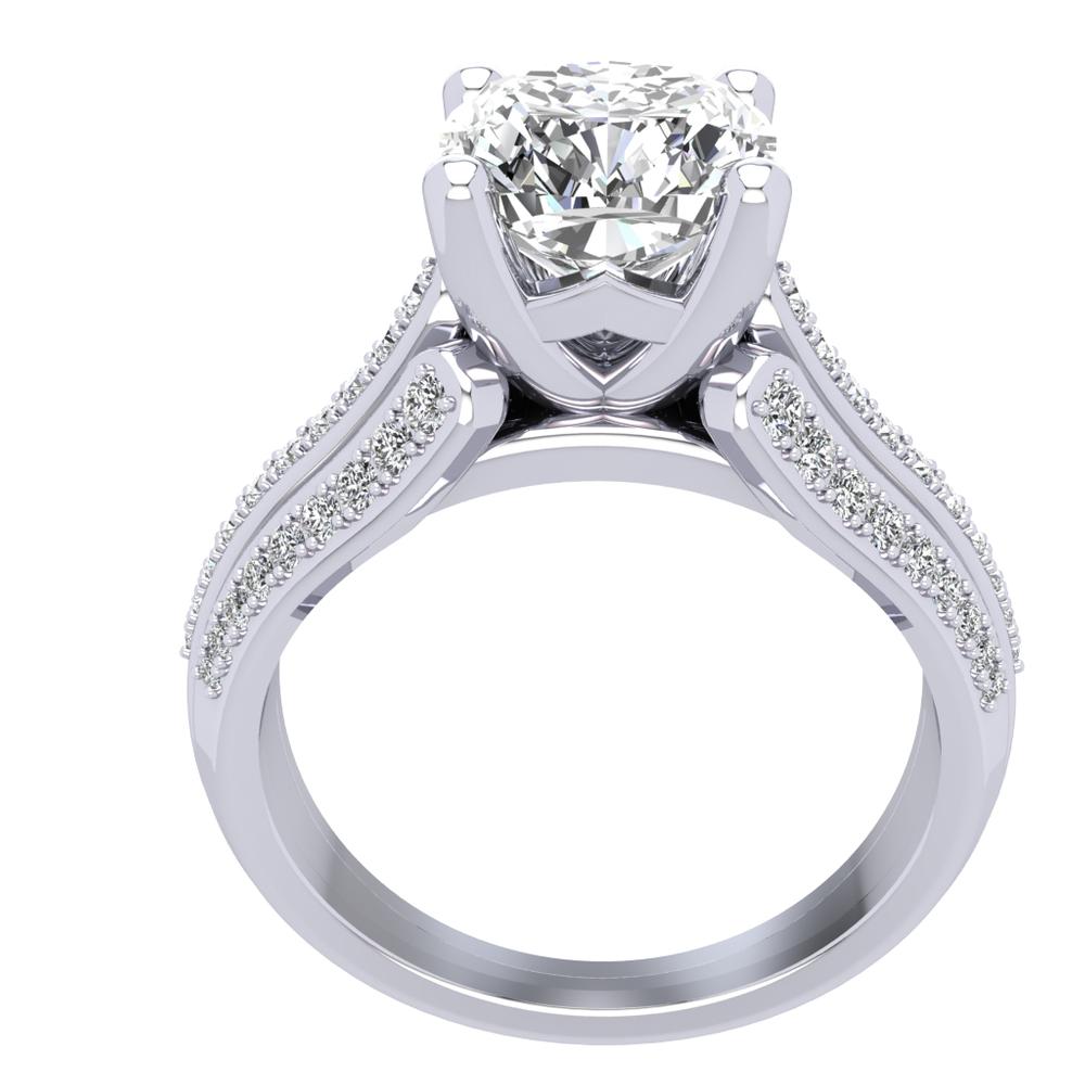 18K White Gold Diamond Engagement Ring Setting - Nazarelle