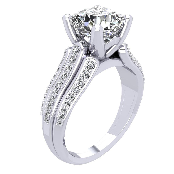 18K White Gold Diamond Engagement Ring Setting - Nazarelle