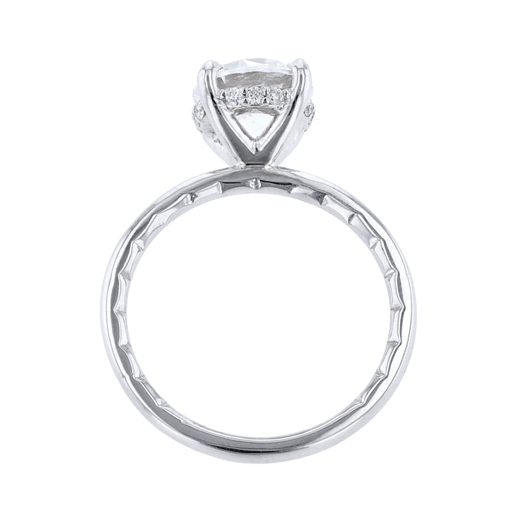 14K White Gold Round Under Halo Diamond Ring - Nazarelle