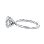 14K White Gold Round Under Halo Diamond Ring - Nazarelle