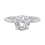 14K White Gold Round Under Halo Diamond Ring - Nazarelle