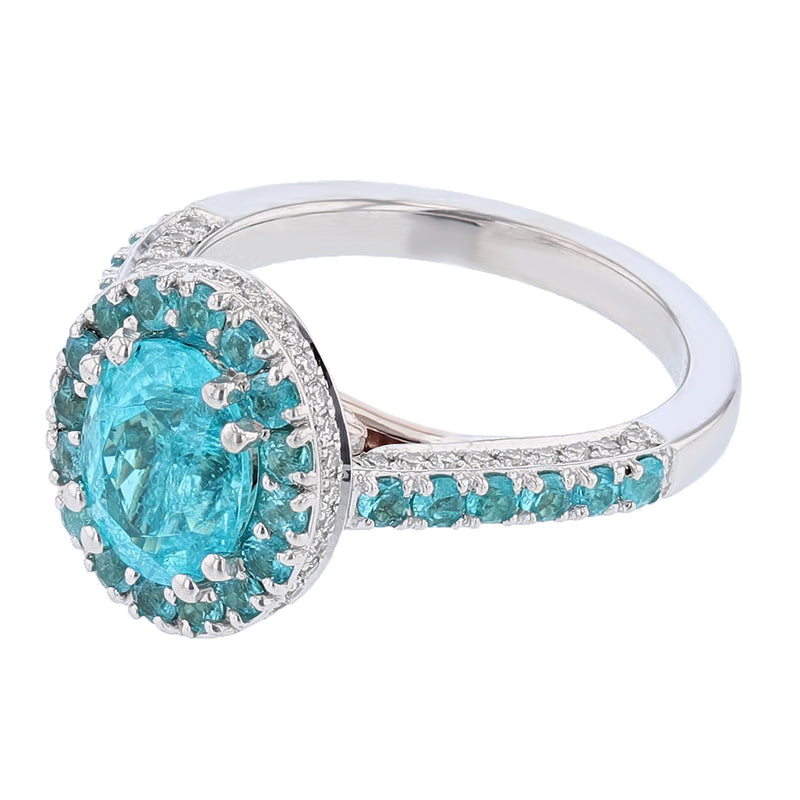 One of a Kind Paraiba Tourmaline and Diamond Ring - Nazarelle