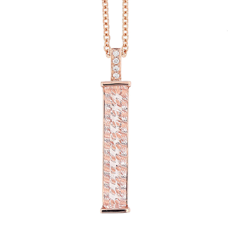 14K Rose Gold Morganite and Diamond Pendant Necklace - Nazarelle