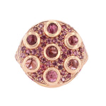 14K Rose Gold Pink Tourmaline, Pink Sapphire, and Diamond Ring - Nazarelle