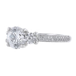 Three Stone Pave Accent Diamond Ring - Nazarelle